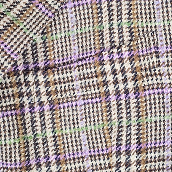 Etro Italy Mens Wool Blend Plaid Sport Coat Size 52 Brown, Purple, Black - Picture 12 of 14